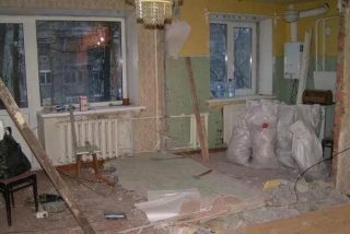 Фото процесса Ремонт проходной комнаты в Перми